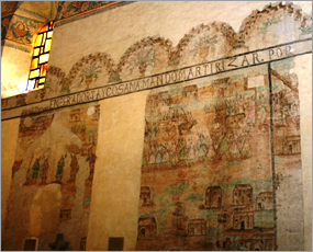 クエルナバカのカテドラル　フレスコ画「二十六聖人殉教図」