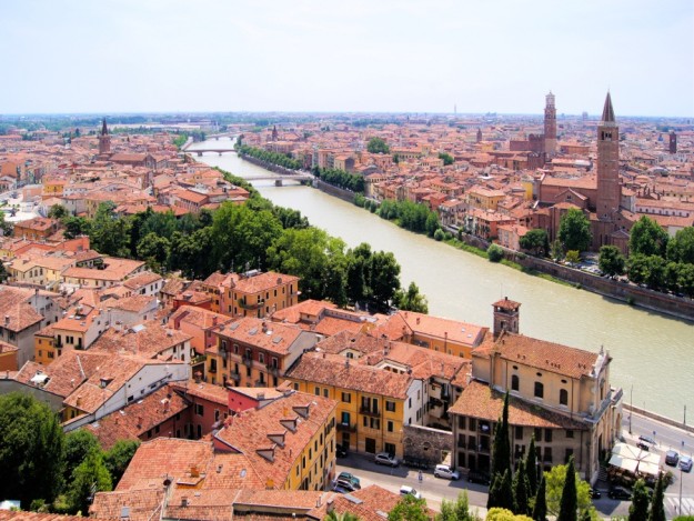 View over the historic city of Verona, Italy