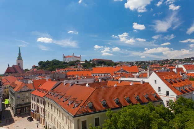 View of the historical center of Bratislava from the hill Slovakia