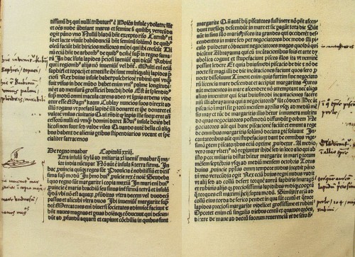 クリストファー・コロンブスが手書きの注釈を加えたマルコポーロの「東方見聞録」